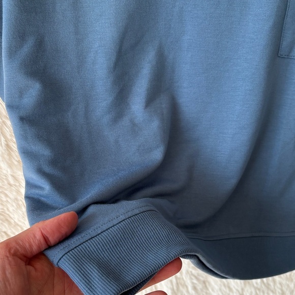 Slate Blue Women's Crop Top with Pocket - Picture 6 of 7